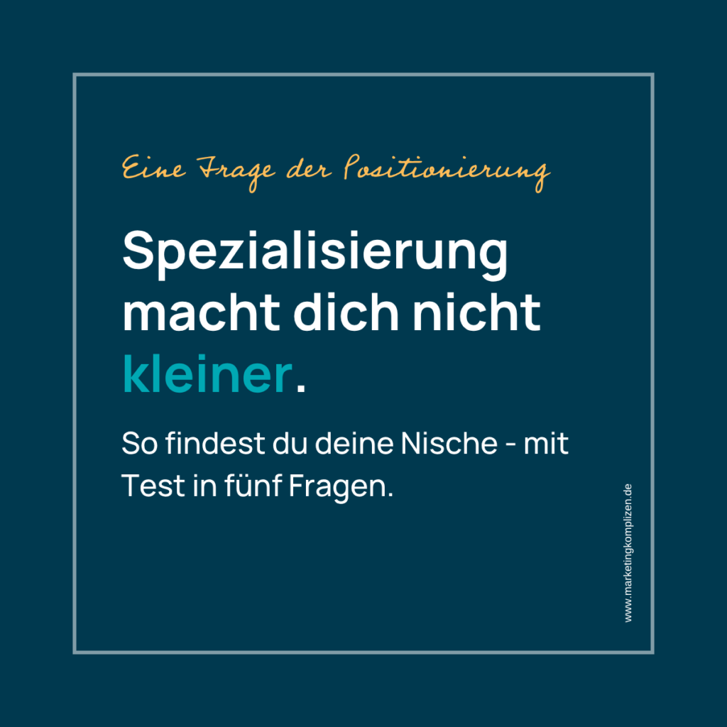 Marketingkomplizen Blogbeitrag zu spitzer Positionierung von KMU
